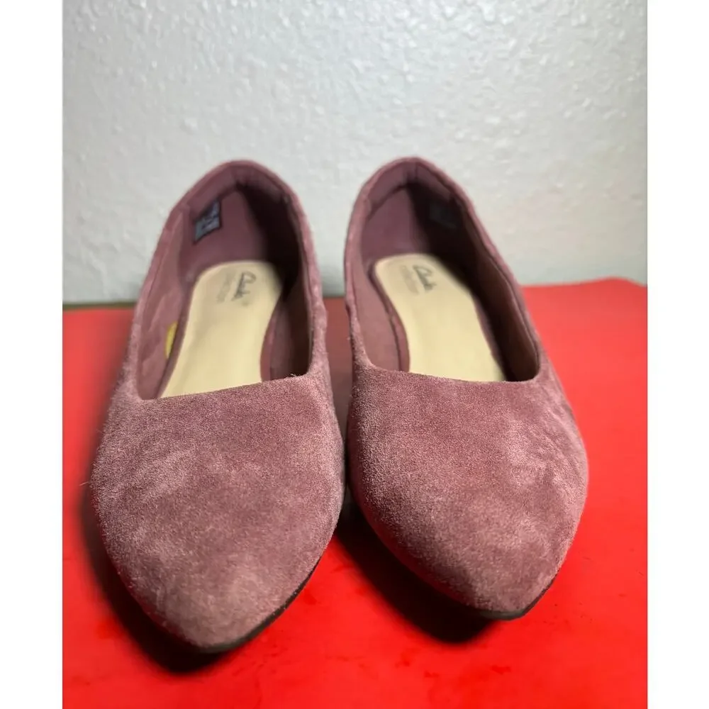 Clarks Heels Ultimate Comfort Collection Suede Blush Pink Women’s Size 8 Shoes